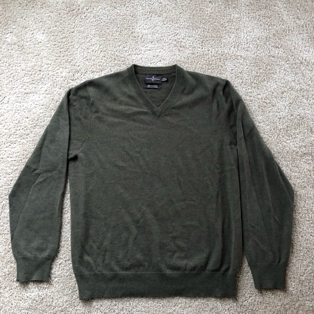 Men’s Black Brown Cashmere Sweater